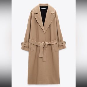 Beige Zara Peacoat NWT